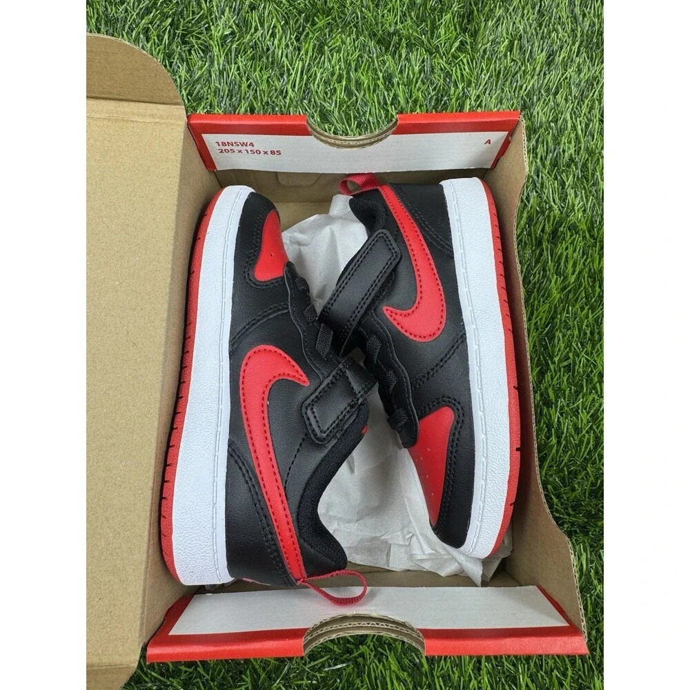 Nike Court Borough Toddler Sneaker Shoes Black/University Red Size 9 New - Picture 12 of 15